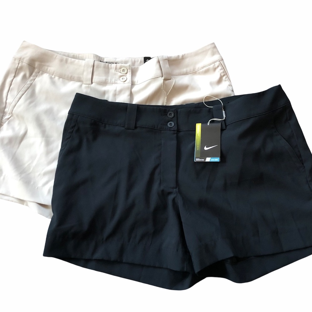 NWT Bundle of Two Pairs Nike Golf Shorts Tan Black Size 16 XL Extra Large